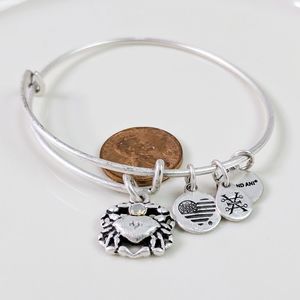 Alex and Ani Silver Crystal Crab Bracelet